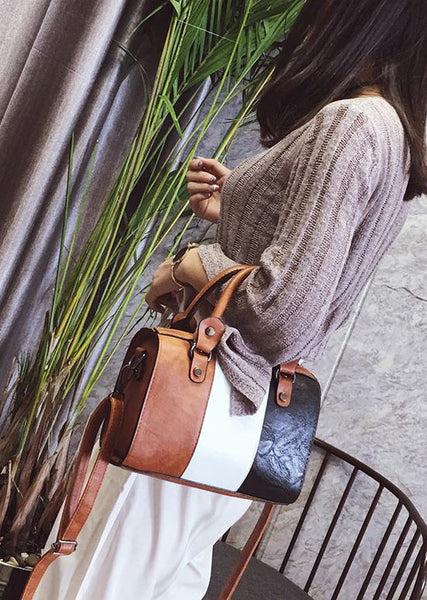 Women Handbags  Leather Patchwork Ladies
