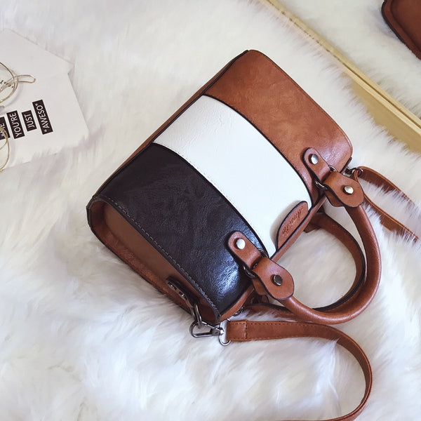 Women Handbags  Leather Patchwork Ladies