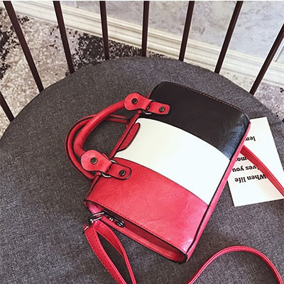 Women Handbags  Leather Patchwork Ladies