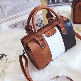 Women Handbags  Leather Patchwork Ladies