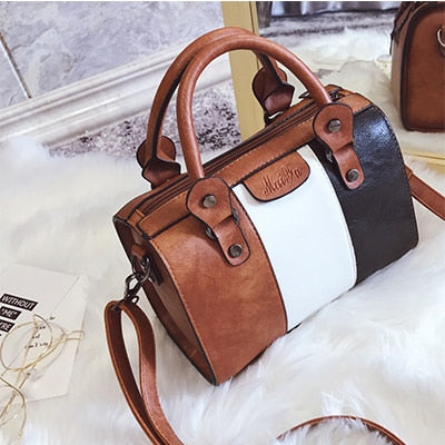Women Handbags  Leather Patchwork Ladies