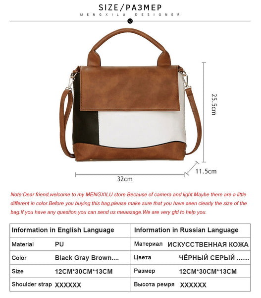 Leather Bag Ladies Bolsa Casual Totes